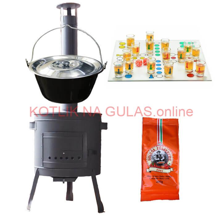 Smaltovaný kotlík 25 L (1,2 mm) + korenie + človeče pi už + nízka žiaruvzdorná kotlina 42 PLUS 600