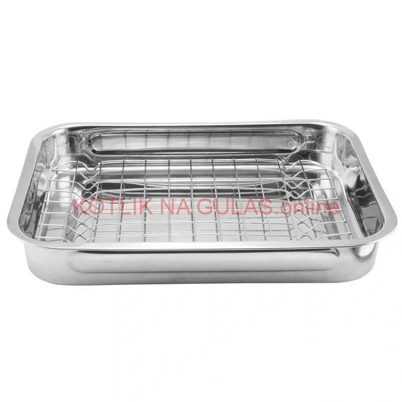 Nerezový rošt na pekáč na grilovanie a pečenie 33 x 22 cm