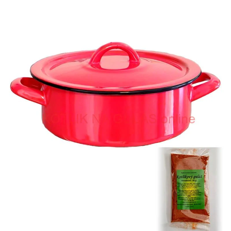 Smaltovaný kastról s pokrievkou COMBI 0,5 l + korenie na kotlíkový guláš 50 g