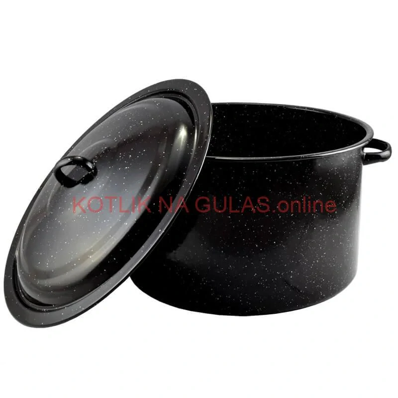 Smaltovaný hrniec s pokrievkou 20 L BLACK
