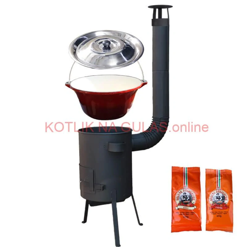 Liatinový kotlík so smaltovanou úpravou 22 L + žiaruvzdorná kotlina 42 PLUS 600 4 MM + paprikové korenie na guláš - MIX 100 g