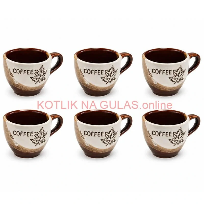 Súprava keramických pohárov na kávu 100 ml 6 ks