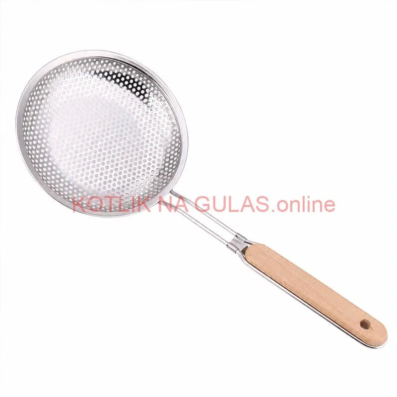 Hliníkové sitko 16 cm s drevenou rúčkou