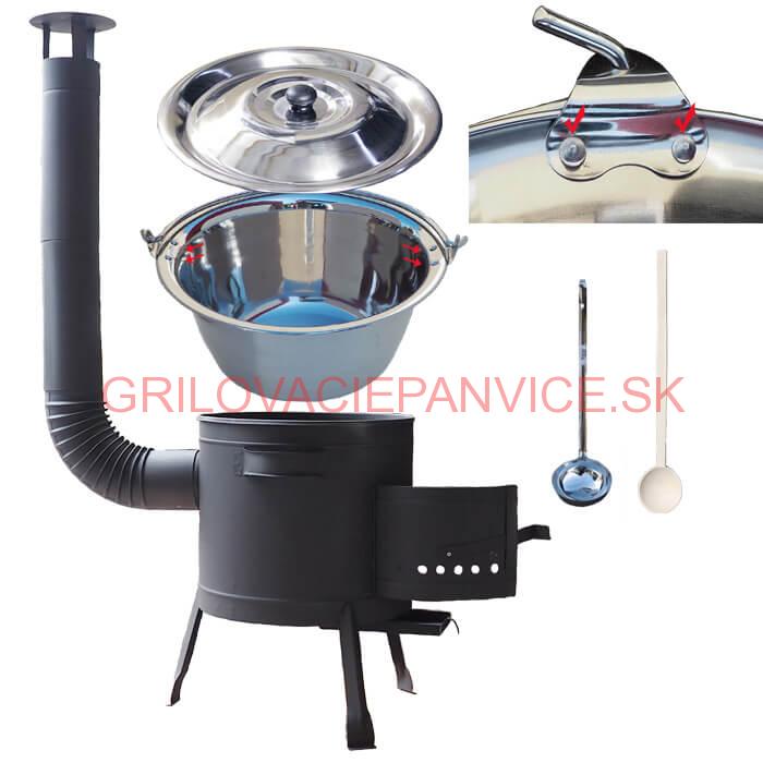 Kotlíkový gulášový set 36 PLUS 600 + nerezový kotlík 15 L (0,8 mm)