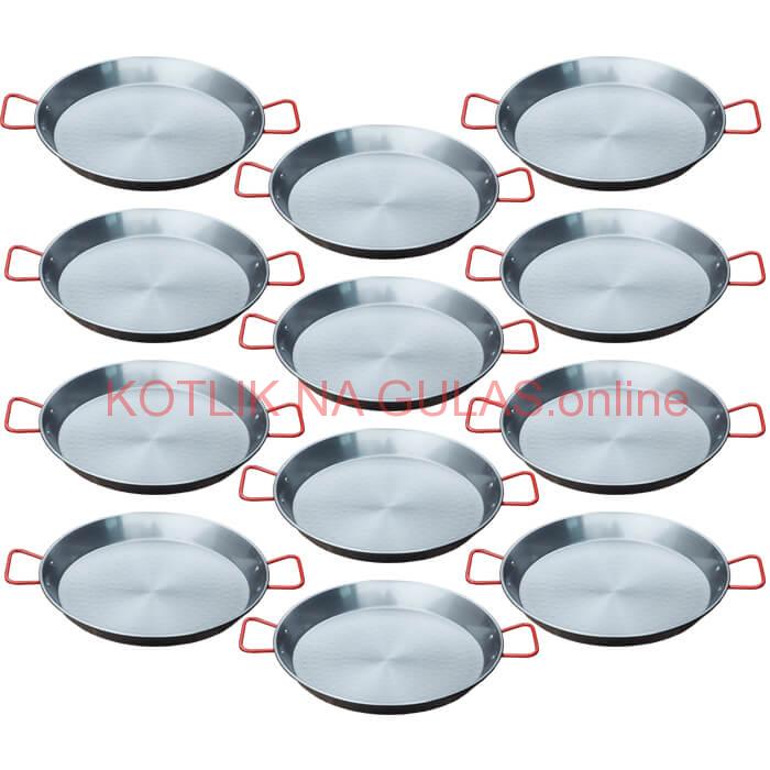 Paella Tapas catering 22 cm – 12 ks oceľových panvic