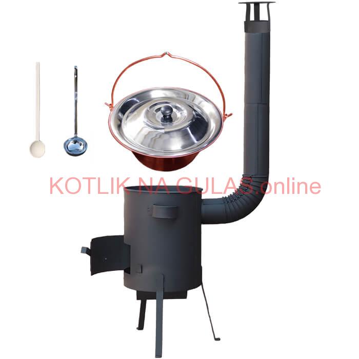 Medený kotlík 30 L (1,2 mm) + žiaruvzdorná kotlina 45 PLUS 600 4 MM