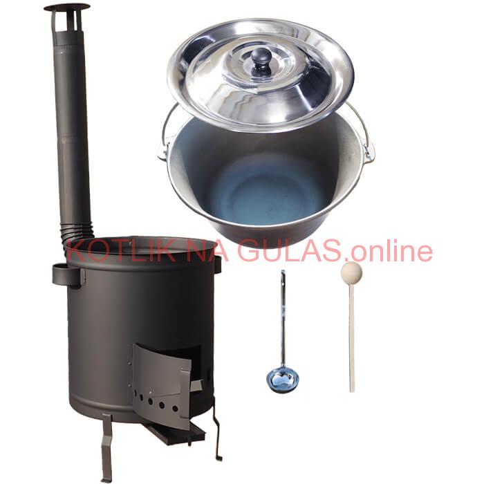 Liatinový kotlík 22 L + hrubostenná (1,5 mm) a žiaruvzdorná kotlina 45 PLUS 600