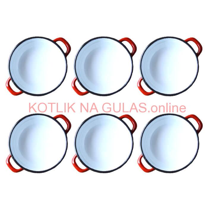 Súprava smaltovaných selských misiek 16 cm 6 ks