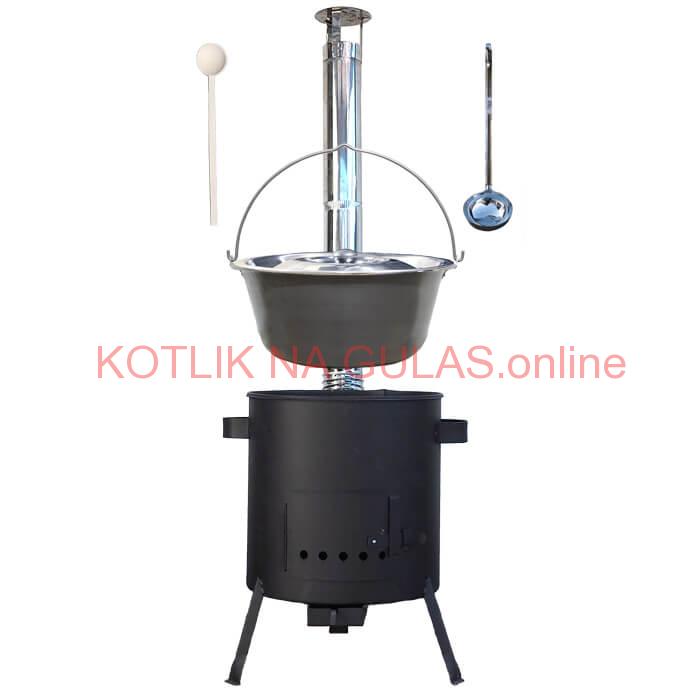 Železný kotlík 20 L (0,75 mm) + žiaruvzdorná kotlina (1 mm) 42 PLUS 600