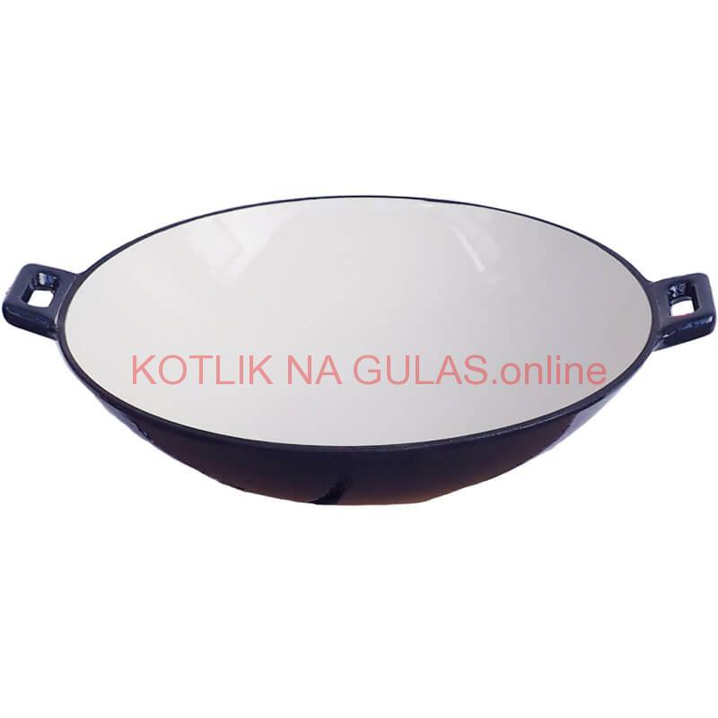 Liatinový wok – smaltovaný povrch 37 cm