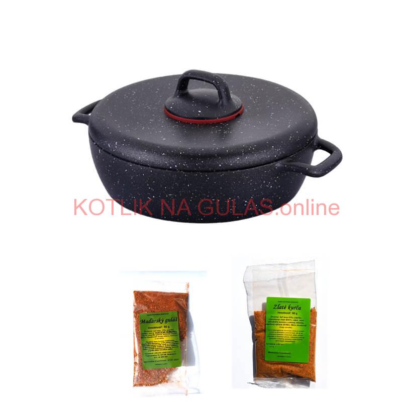 Sada hrncov s pokrievkou + panvica + korenie Classic Plus Volkanit