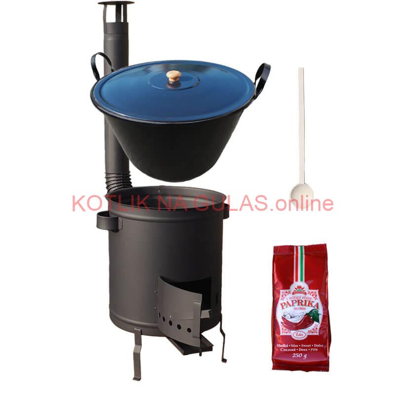 Smaltovaný kotol 60 L + hrubostenná kotlina 53 cm (1,5 mm) STRONG PLUS 600 + sladká paprika 250 g