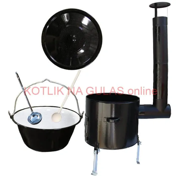 Smaltovaný kotlík 10 L (1,2 mm) + smaltovaná kotlina 31 cm + vareška a naberačka Easy party