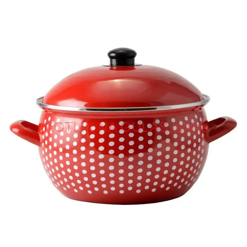 Smaltovaný hrniec 4,8 l červený 20 cm (bodkovaný)