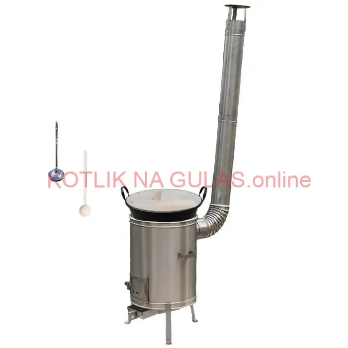 Zabíjačkový smaltovaný kotol 100 L + nerezová kotlina (1,5 mm) 60 cm LUX + vareška a naberačka