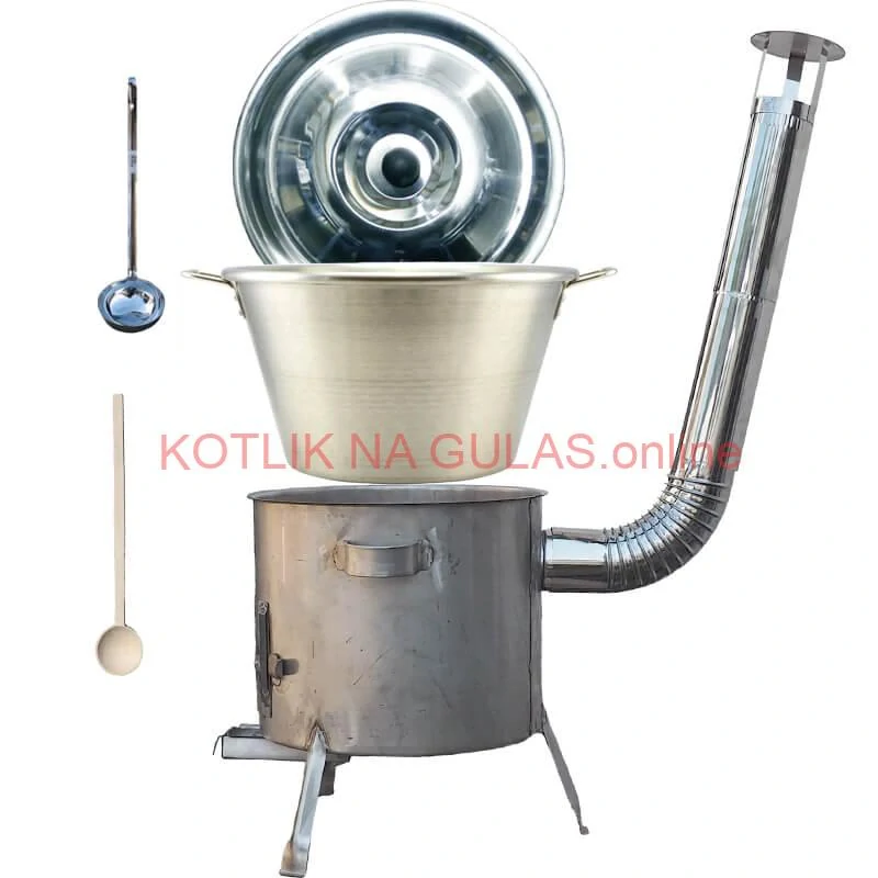 Nerezový kotol 40 L (1,2 mm) INOX + nerezová kotlina 45 cm (1,5 mm) STRONG CLASSIC