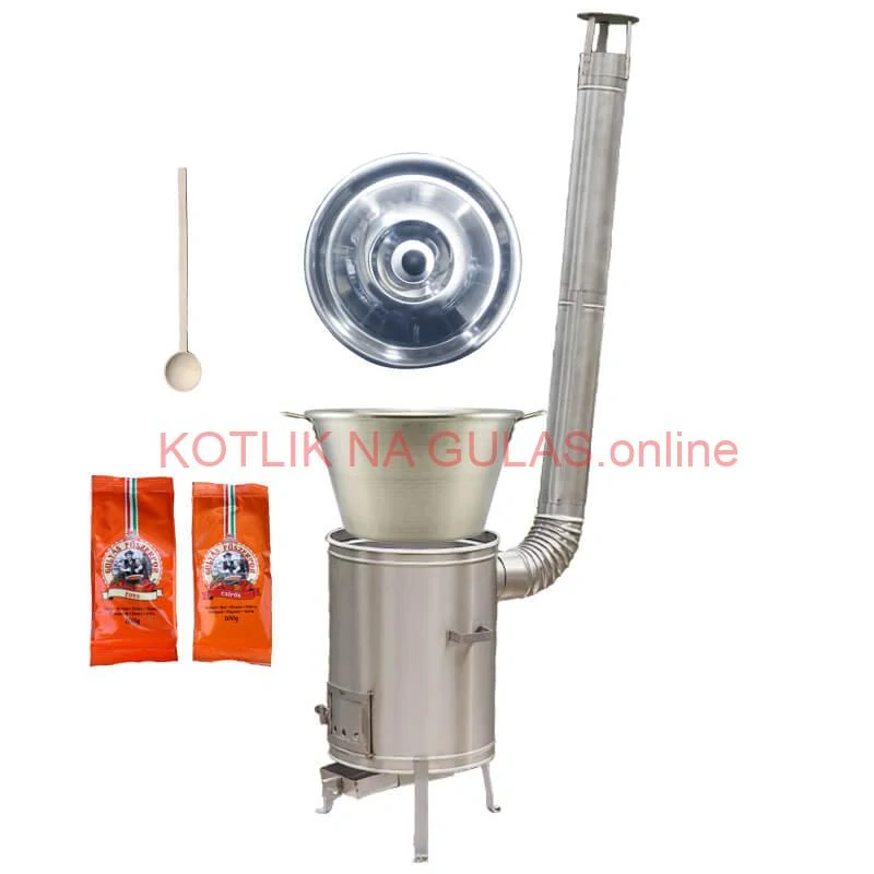 Nerezový kotol 40 L + nerezová kotlina 45 cm LUX + paprikové korenie na guláš