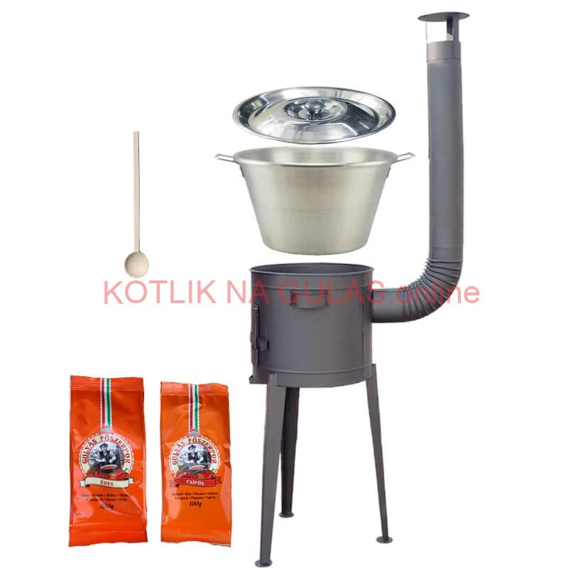Nerezový kotol 40 L + vysoká kotlina 47 cm (1,5 mm) HODO Plus 600 + paprikové korenie na guláš