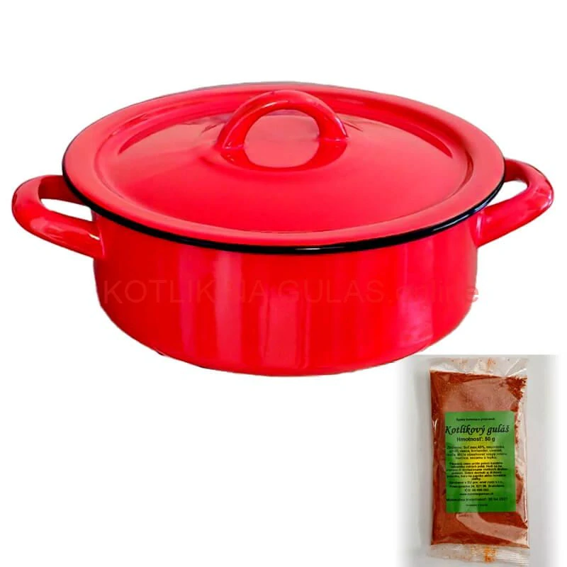 Smaltovaný kastról s pokrievkou COMBI 0,5 l + korenie na kotlíkový guláš 50 g
