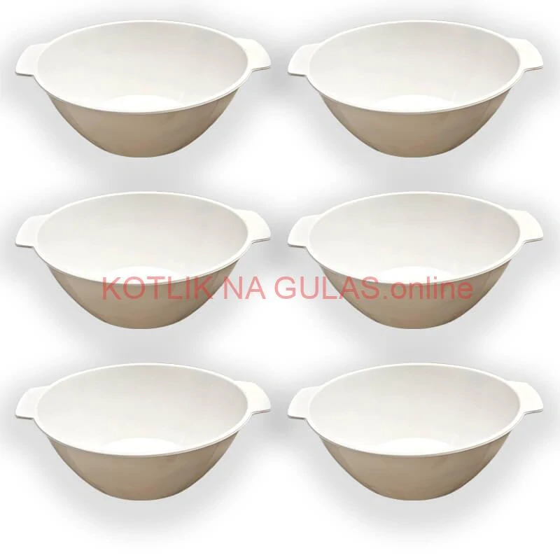 Sada 6 ks: Plastová miska na fajnový kotlíkový guláš a polievky – 750 ml