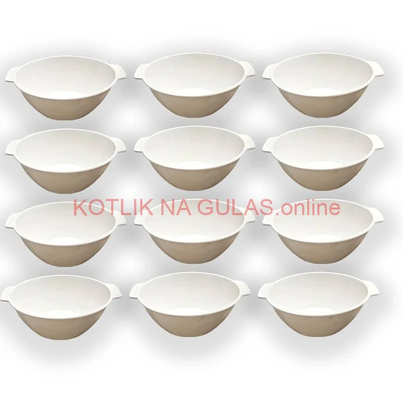 Sada 12 ks: Plastová miska na fajnový kotlíkový guláš a polievky – 750 ml