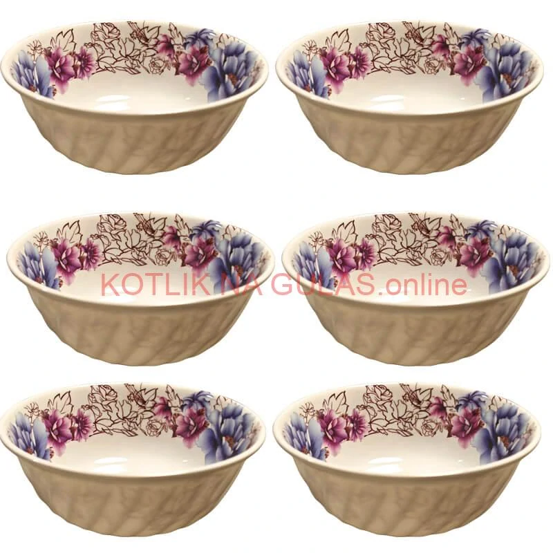 Plastová miska s kvetinovým vzorom (750 ml) – teraz v sade 6 kusov!