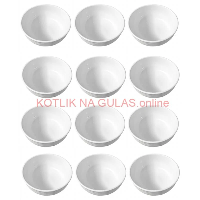 Set 12 ks: Prémiové biele misky s kamennou štruktúrou (750 ml)