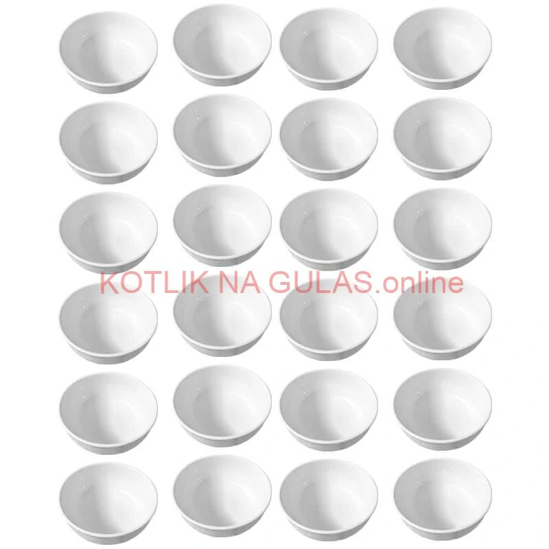 Set 24 ks: Prémiové biele misky s kamennou štruktúrou (750 ml)