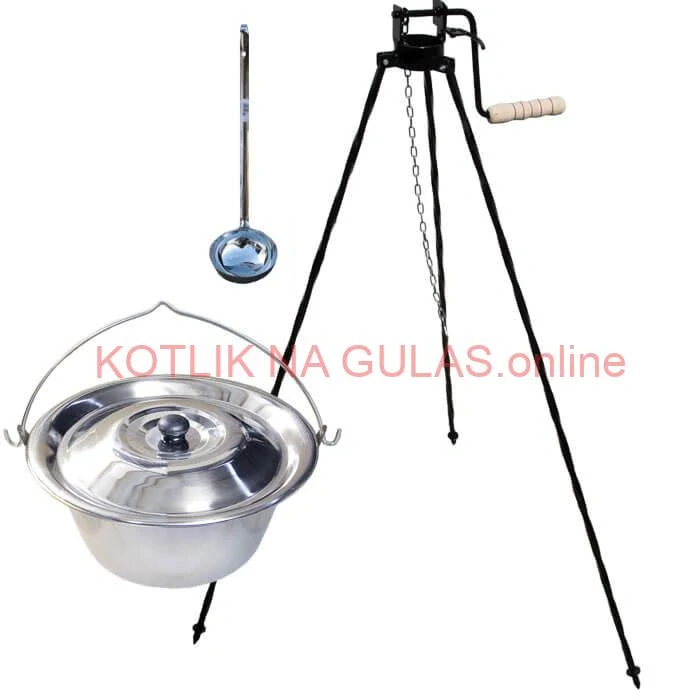 Antikorový kotlík 22 L (0,8 mm) + pokrievka + stojan s kladkou VAR