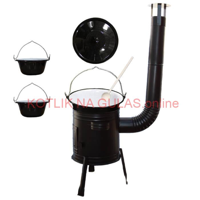 Smaltovaný kotlík 20 L (1,2 mm) + kovová kotlina 42 CLASSIC (KOV) + 2 smaltované servírovacie kotlíky 0,8 L