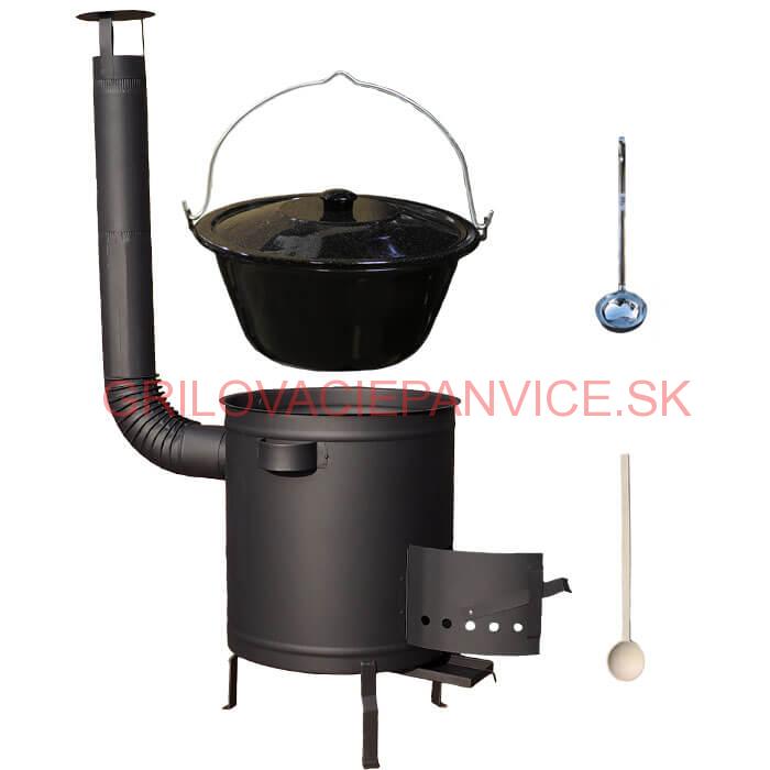 Smaltovaný kotlík 25 L (1,2 mm) + hrubostenná (1,5 mm) a žiaruvzdorná kotlina 42 PLUS 600