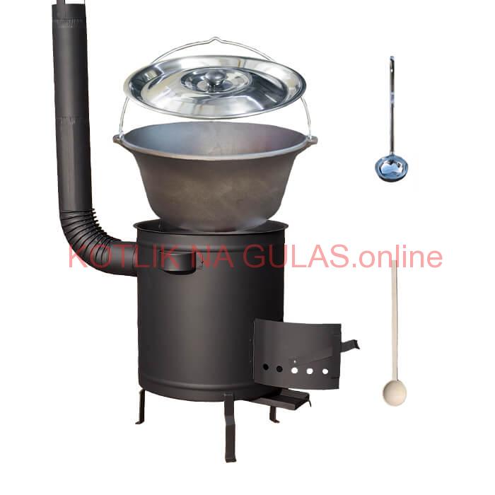 Liatinový kotlík 22 L + hrubostenná (1,5 mm) a žiaruvzdorná kotlina 45 PLUS 600