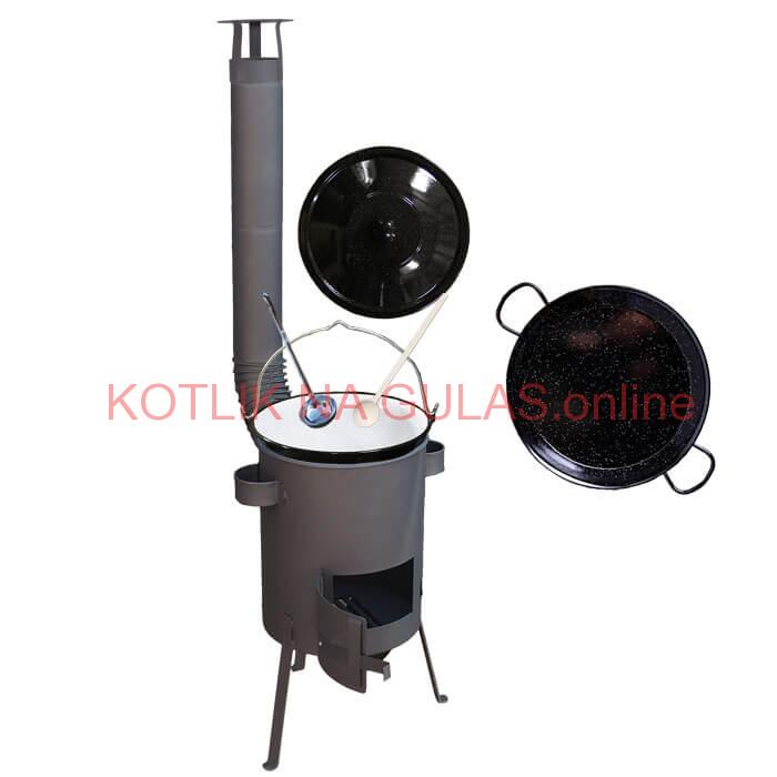 Smaltovaný kotlík 16 L + Paella smaltovaná panvica 42 cm + žiaruvzdorná kotlina 39 PLUS 600 4 MM