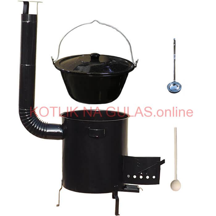 Smaltovaný kotlík 30 L (1,2 mm) + hrubostenná (1,5 mm) kovová kotlina 45 STRONG