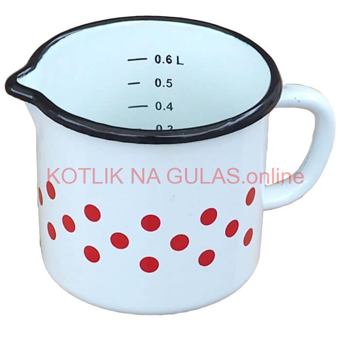 Smaltovaný hrnček s uškom 0,6 L - bodkovaný