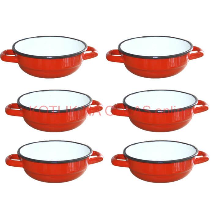 Súprava smaltovaných selských misiek 16 cm 6 ks