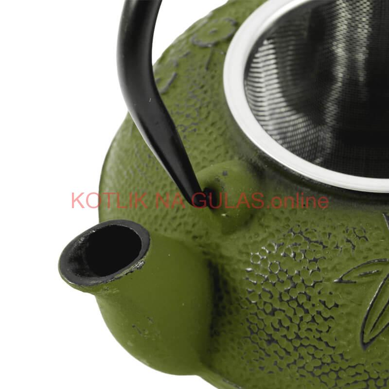 Liatinový čajník 600 ml zelený