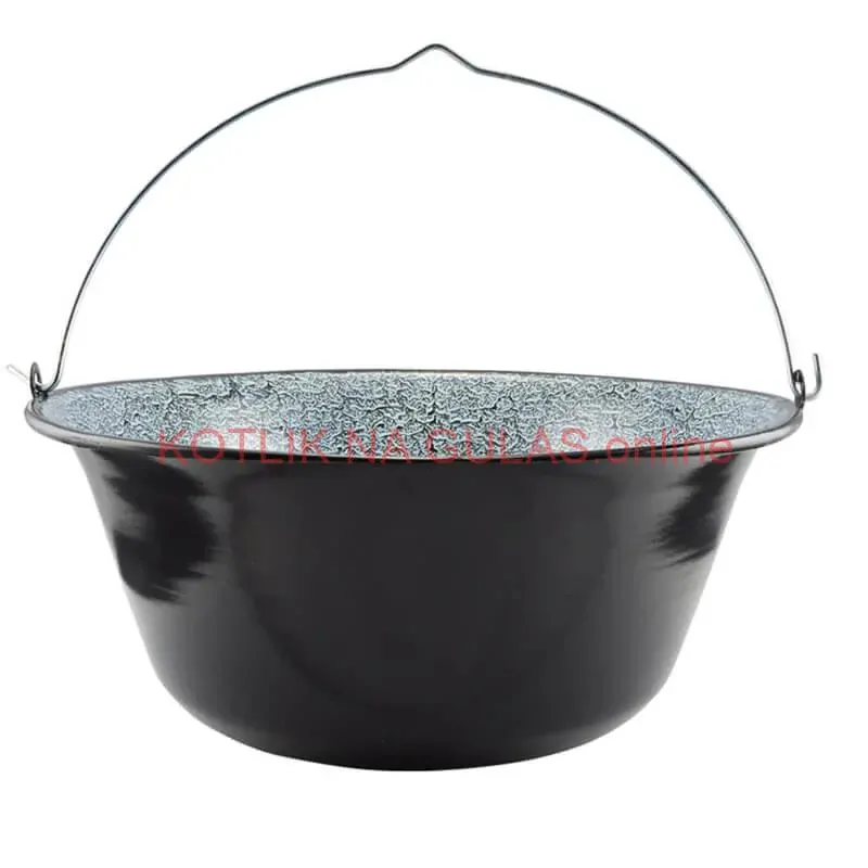 Smaltovaný kotlík 20 L (0,8 mm) + kovová kotlina 42 KOV + vareška + misky 12 ks