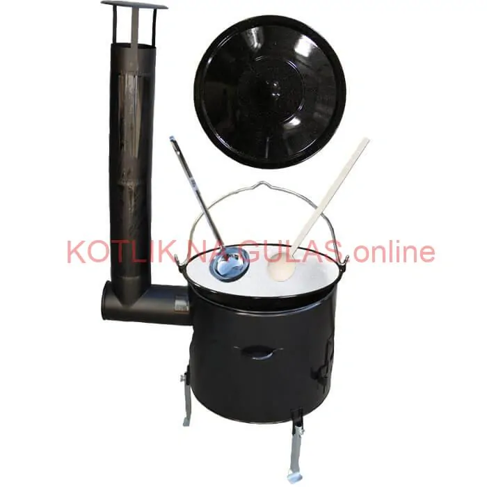 Smaltovaný kotlík 16 L (1,2 mm) + smaltovaná kotlina 39 cm + vareška a naberačka Easy party