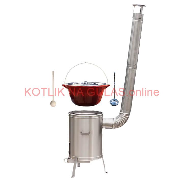 Liatinový kotlík so smaltovanou úpravou 10,8 L + Nerezová kotlina 33 LUX