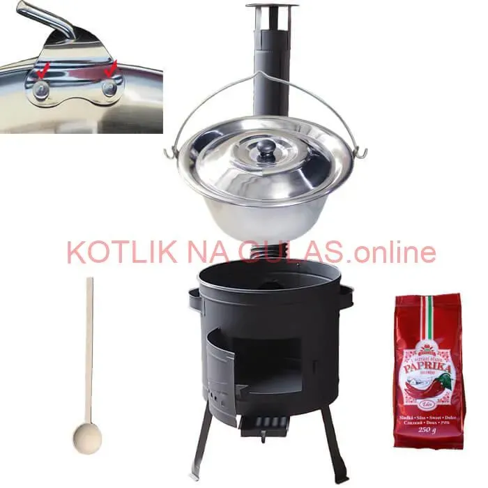 Nerezový kotlík 20 L (1,2 mm) INOX + hrubostenná (1,5 mm) žiaruvzdorná kotlina BALKY STRONG 42 PLUS 600