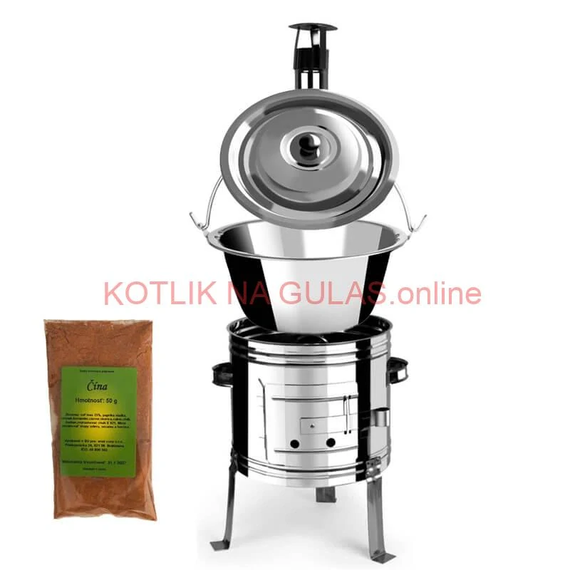 Nerezový kotlík 10 L (0,8 mm) + nerezová kotlina 31 INOX + Wok + korenie 50 g