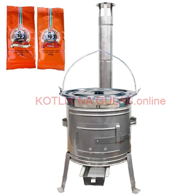 Nerezový kotlík 20 L (1,2 mm) INOX + Nerezová kotlina 42 INOX + paprikové korenie na guláš - MIX 100 g