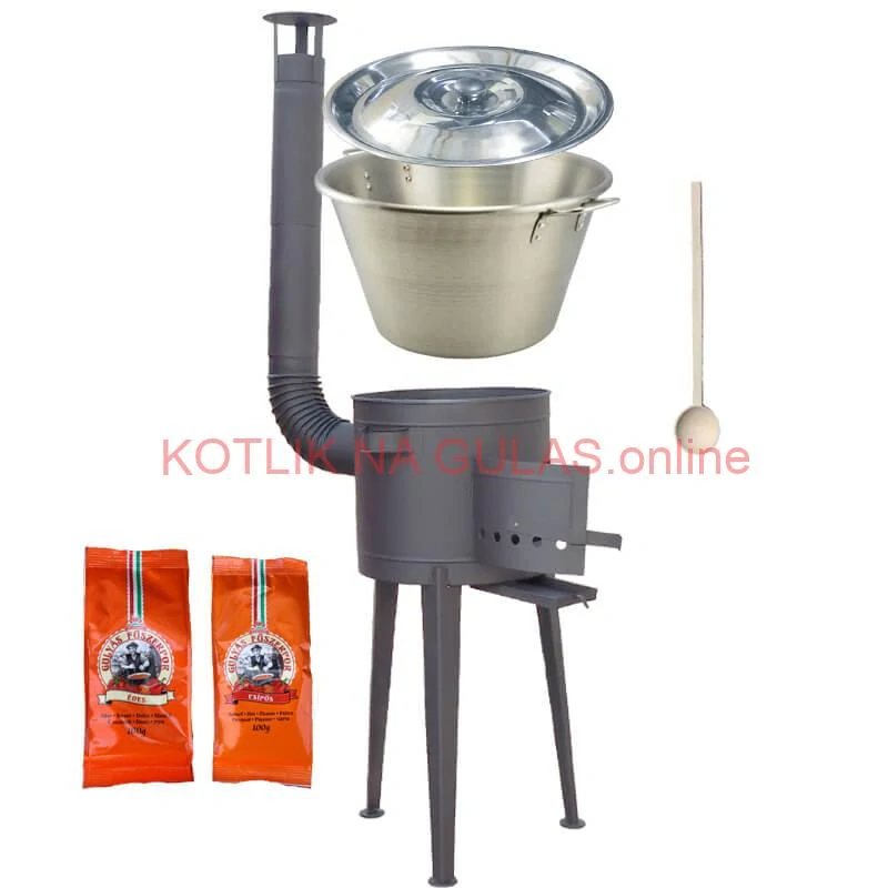 Nerezový kotol 40 L + vysoká kotlina 47 cm (2,0 mm) HODO Plus 600 + paprikové korenie na guláš