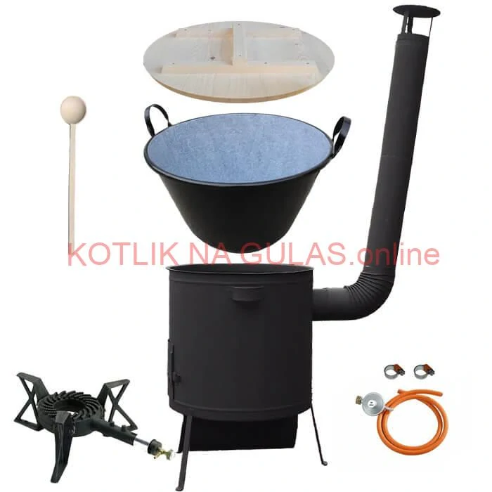 Zabíjačkový smaltovaný kotol 100 L, žiaruvzdorná kotlina 42 PLUS 600 4 MM, horák 7 kW + varecha
