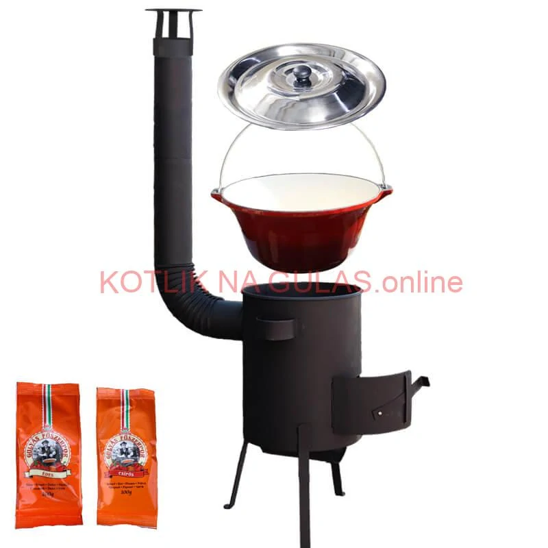 Liatinový kotlík so smaltovanou úpravou 22 L + žiaruvzdorná kotlina 42 PLUS 600 4 MM + paprikové korenie na guláš - MIX 100 g