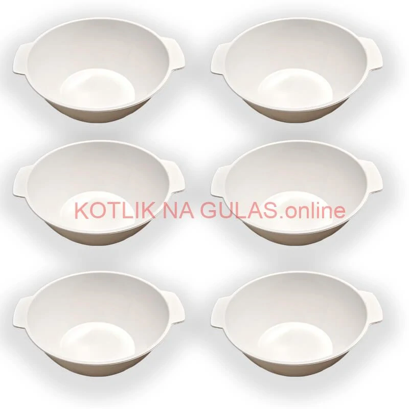 Sada 6 ks: Plastová miska na fajnový kotlíkový guláš a polievky – 750 ml