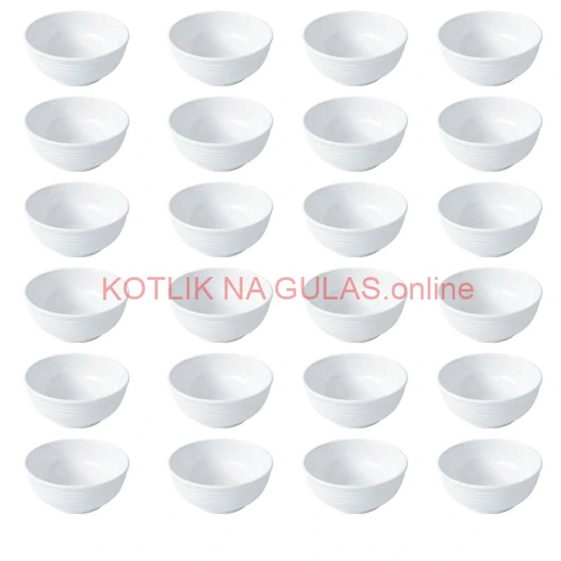 Set 24 ks: Prémiové biele misky s kamennou štruktúrou (750 ml)