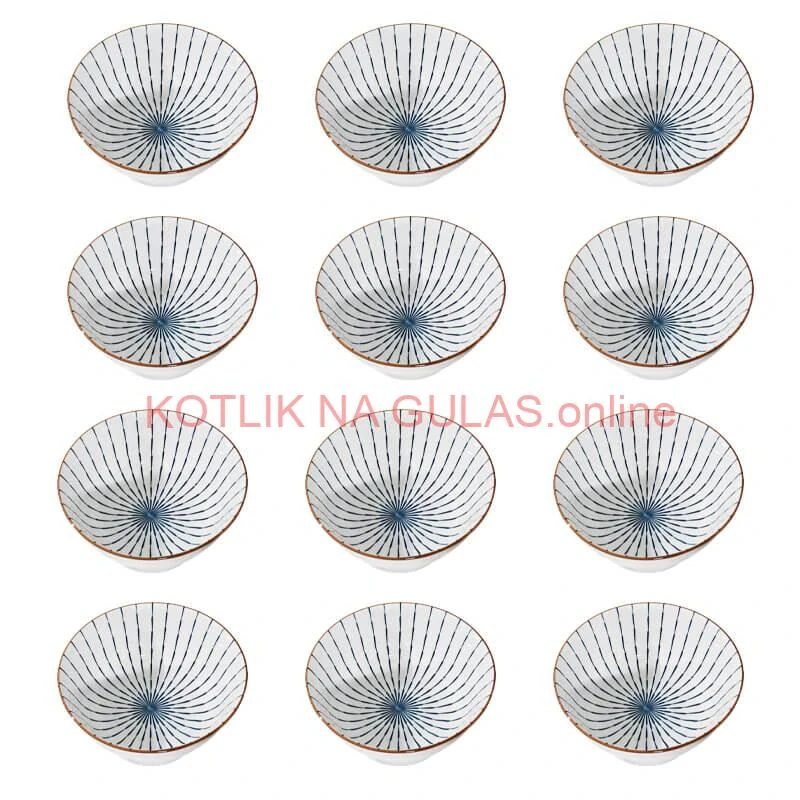 Sada 12 ks veľkých keramických misiek na guláš a polievky, 1 liter