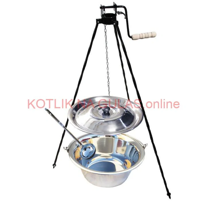 Antikorový kotlík 20 L (0,8 mm) + pokrievka + stojan s kladkou VAR